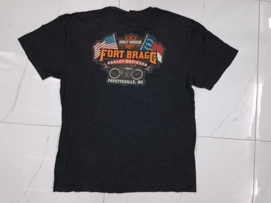 Mens Harley Davidson "Ft.Bragg" Black Short Sleeve Shirt! Size L