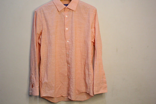 Z Men's Plain Chambray Formal Dress Shirt Light Orange
