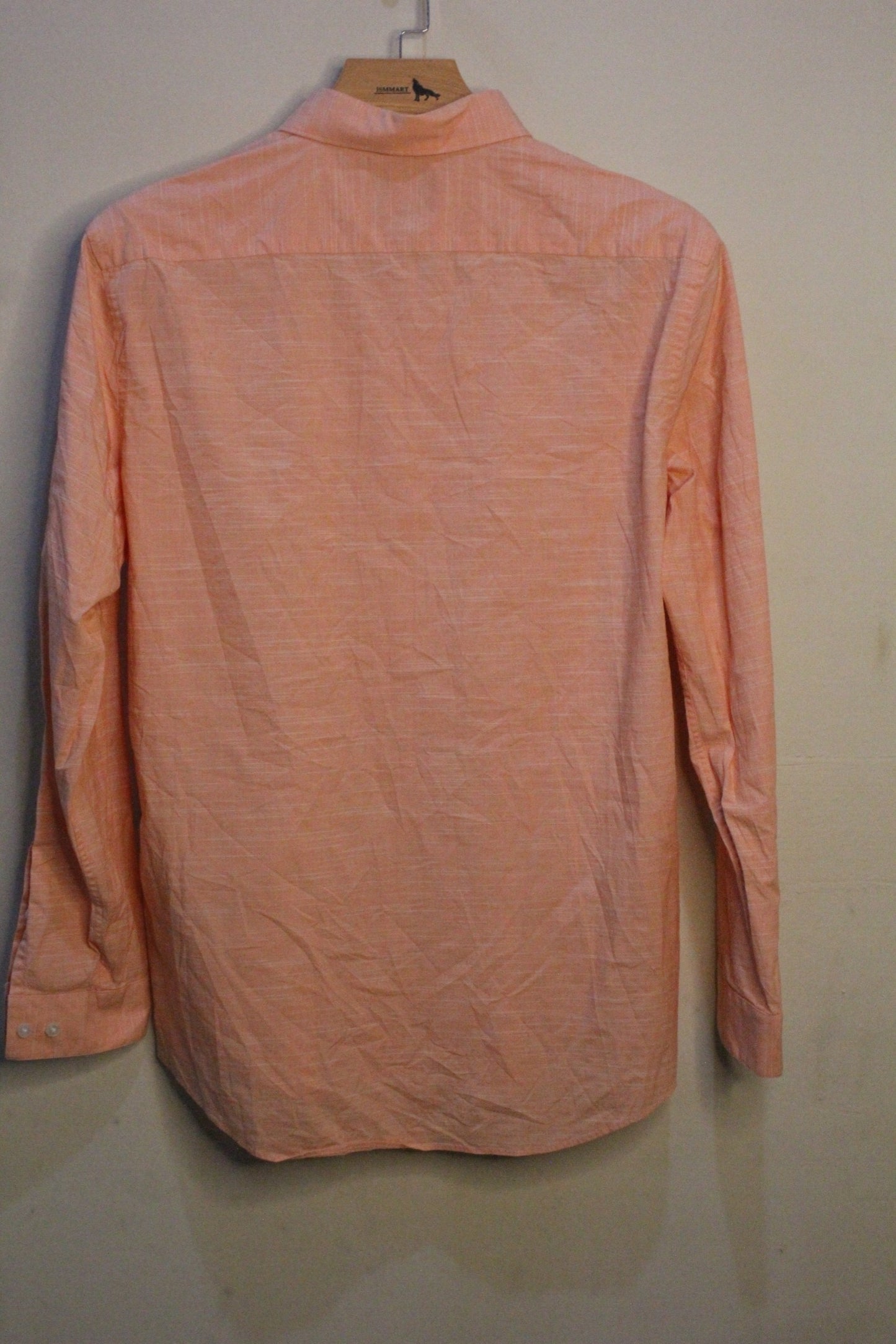 Z Men's Plain Chambray Formal Dress Shirt Light Orange