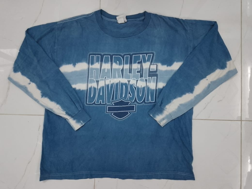Vintage 1999 Harley Davidson Tie Dye Long Sleeve T-Shirt Tampa FL Adult Size M