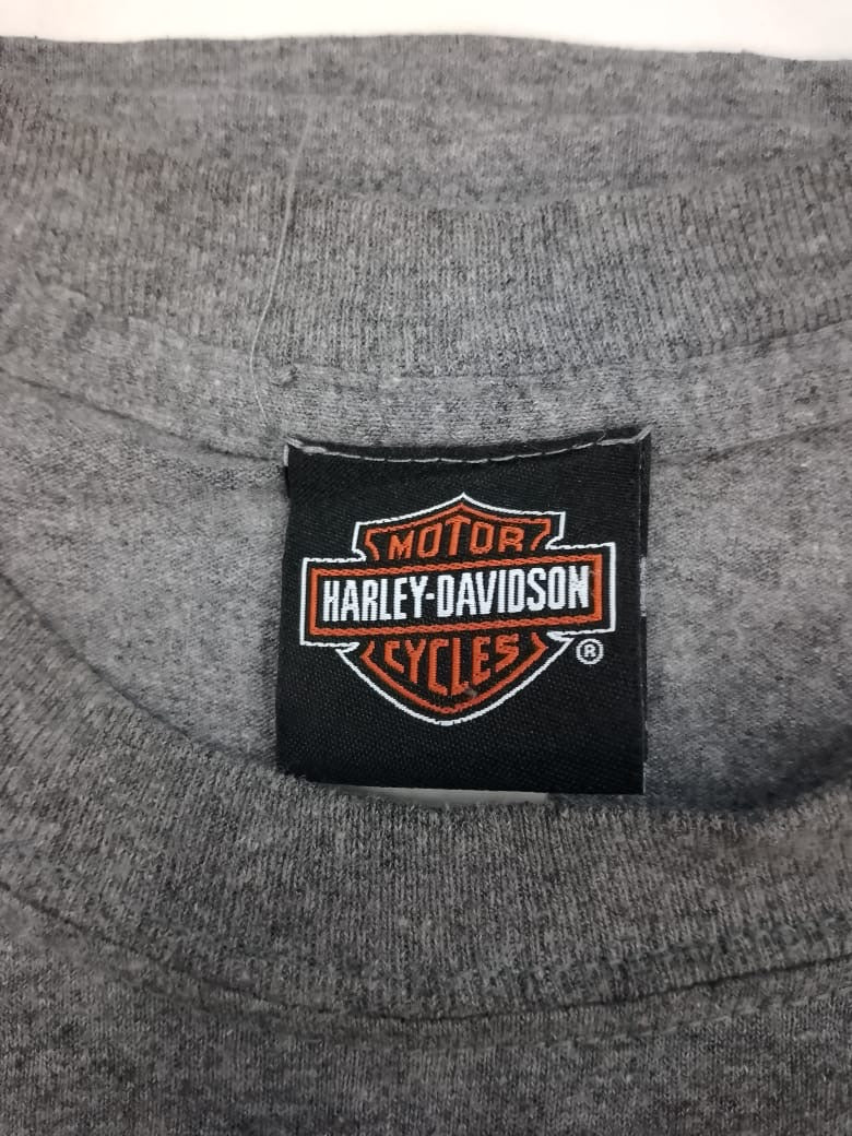 T-shirt homme Harley Davidson manches longues gris moto taille M LACONIA NH