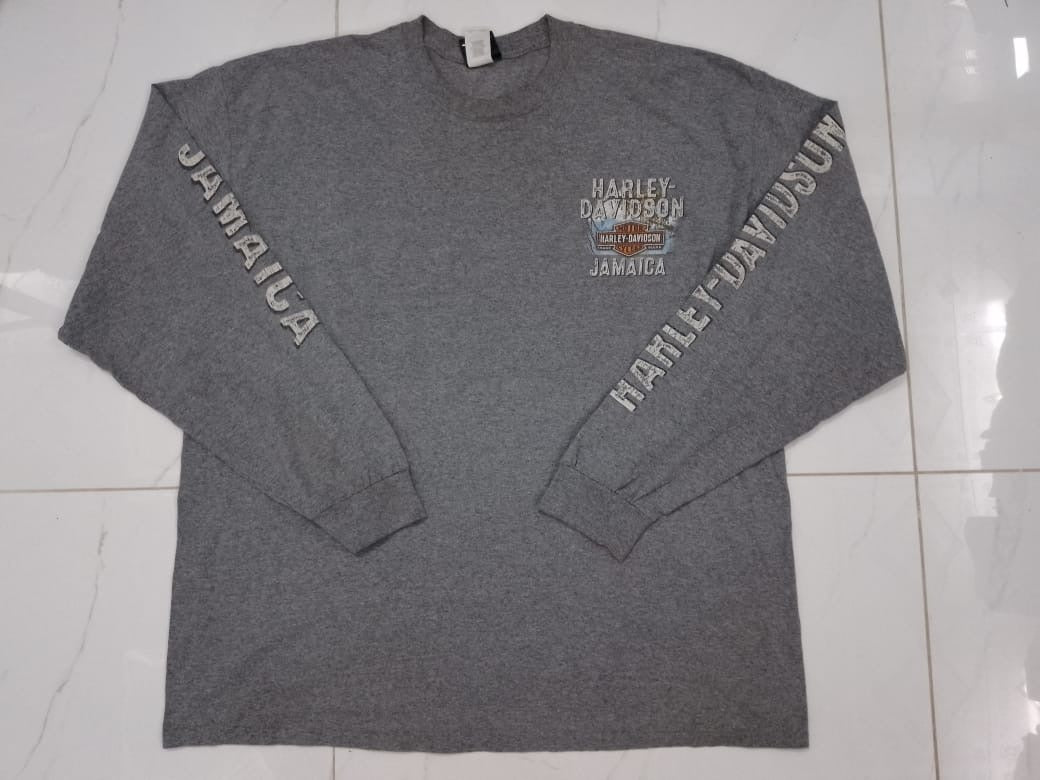 Vintage Harley Davidson Genuine Motor Oil TShirt MED Long Sleeve Bar Shield Logo