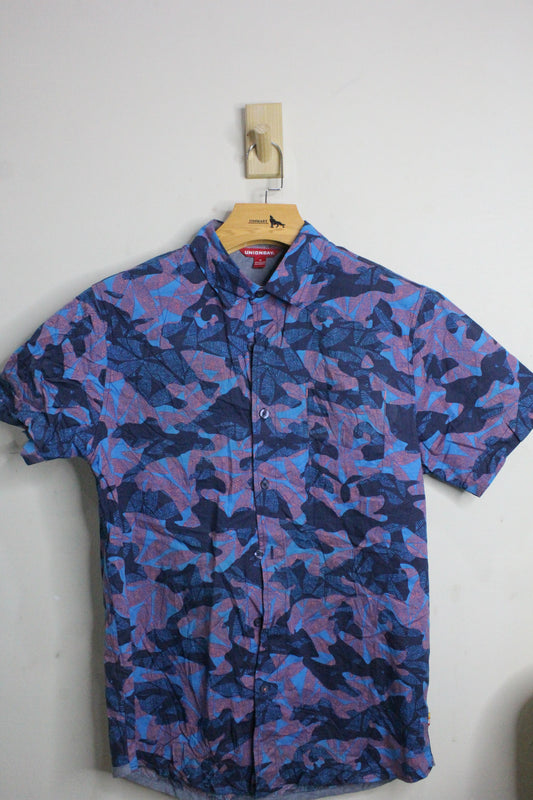 Union Bay Men's Short Sleeve Shirt XL New With Tags Stretch Tropical Blue
