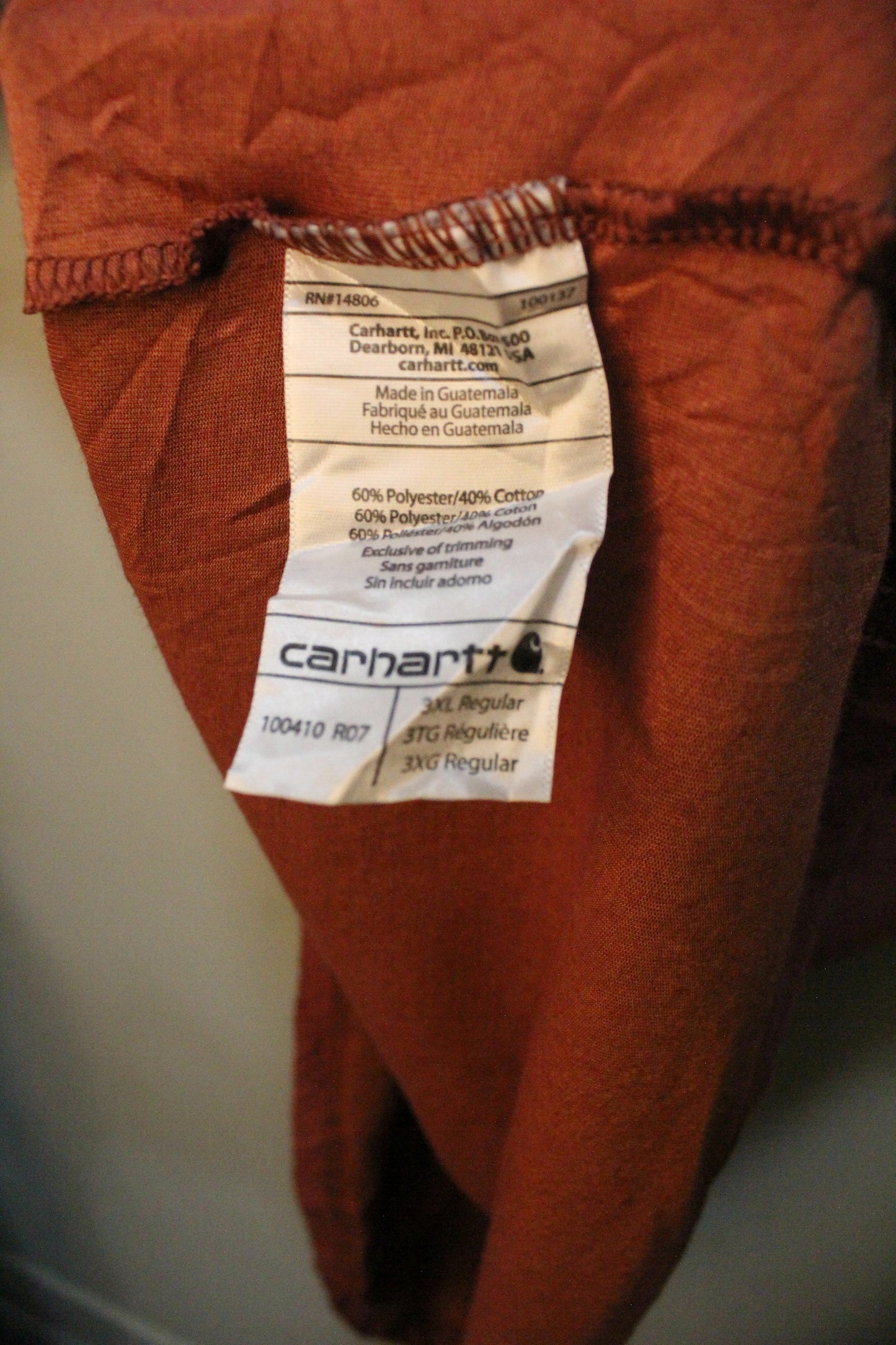 Carhartt Mens Short Sleeve Pocket T-Shirt Relaxed Fit Red Size XL