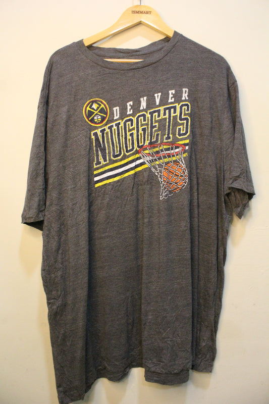 NBA Denver Nuggets Basketball Mens Logo T Shirt Gray Size XL