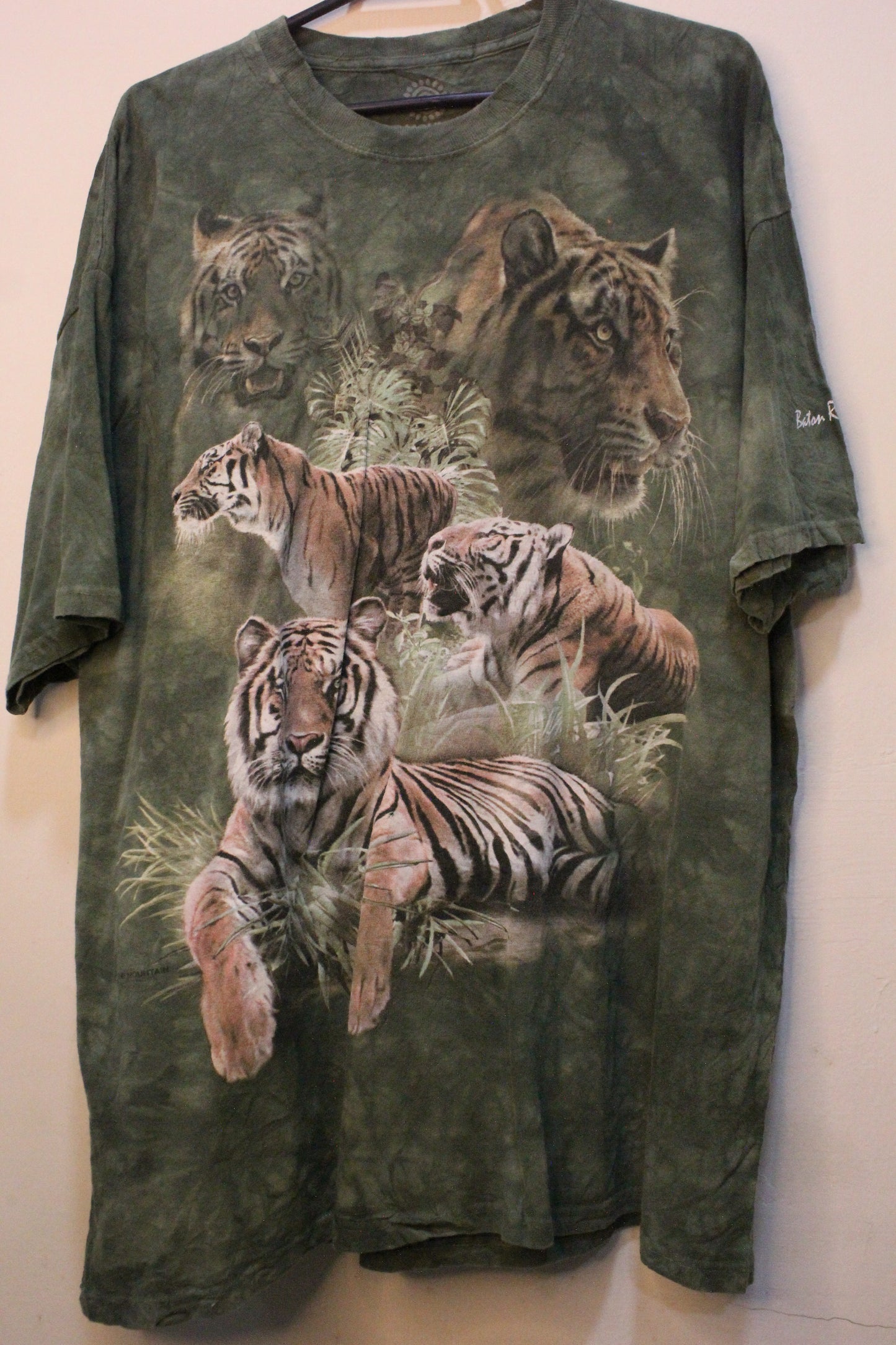 The Mountain Tigers Green Jungle Graphic Tie Dye Shirt 2011 2XL All Over Print