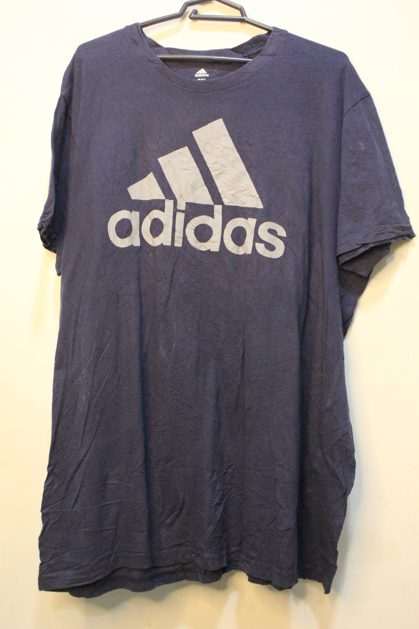 Adidas Logo Blue Graphic Tee Men's Crew Neck Small