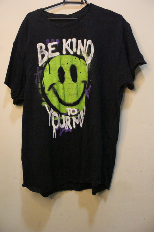BE KIND TO YOUR MIND Men's Size XL Graphic T-Shirt Tee Short Sleeve • Black