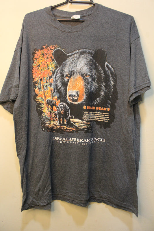 Vintage 90s Black Bear Nature Animal Algoma Canada T-shirt Size Large