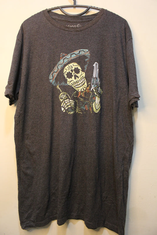 Moonshine Spirit skeleton guitar player T-shirt Size L