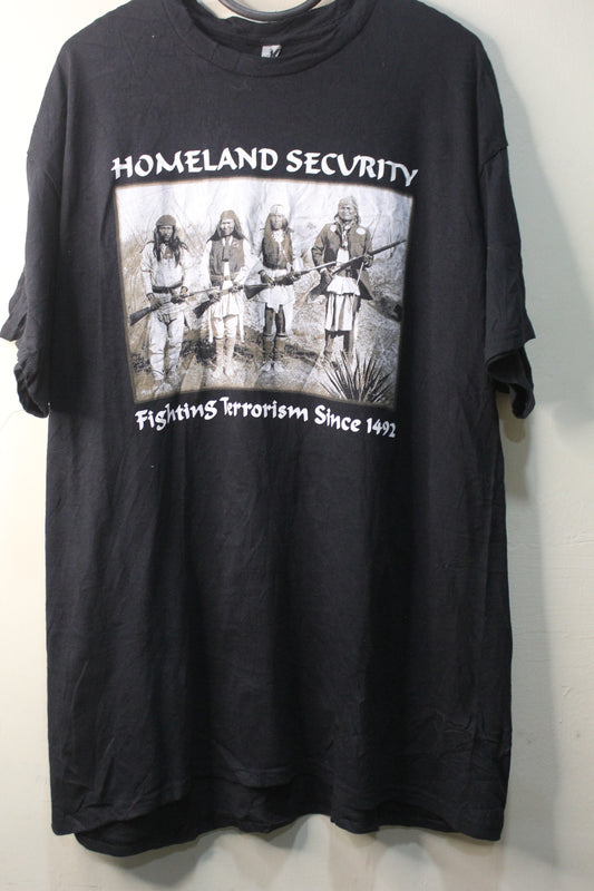 Shirt Mens Extra Large Black Pullover Indian Native American