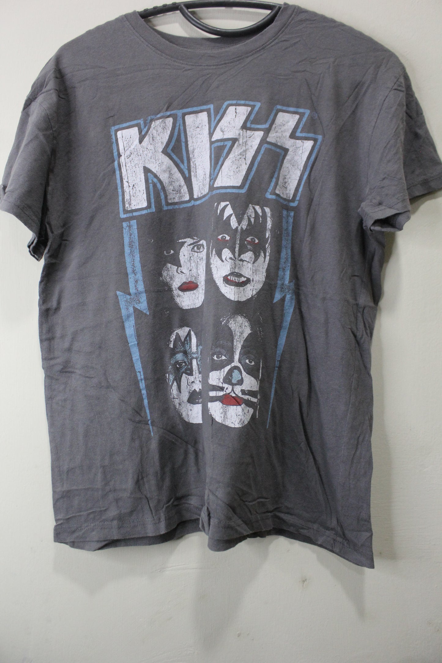 KISS Old clothes Band T-shirt Van T Men's L gene simmons ace frehley