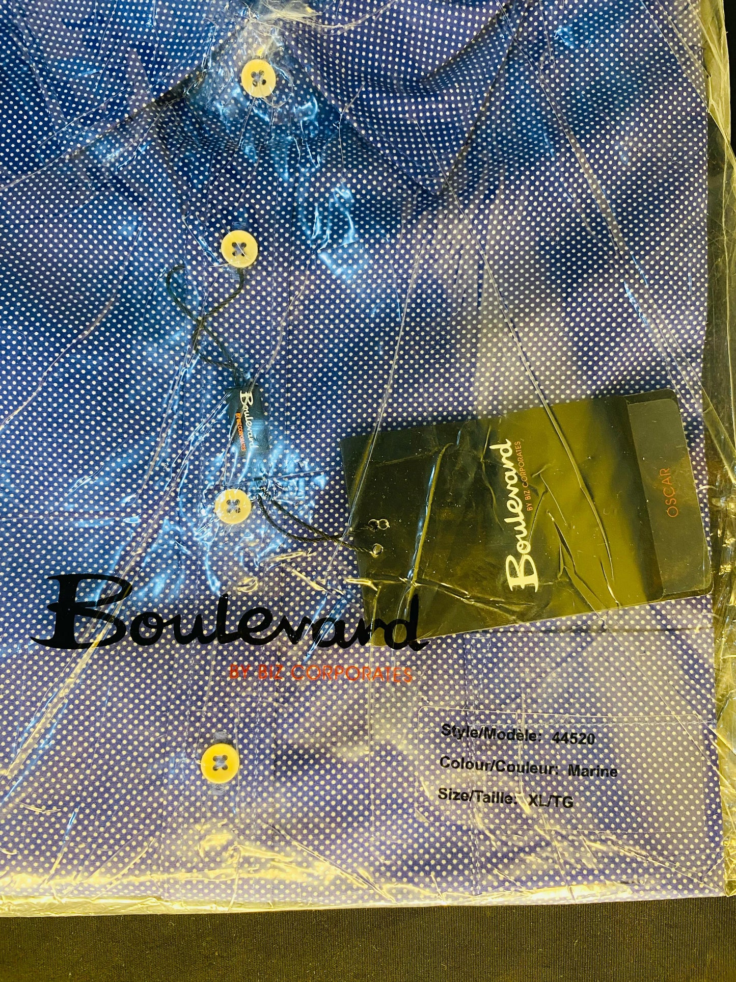 Brumano Cotton Shirts for Men - Blue & White Dobby Formal Shirt