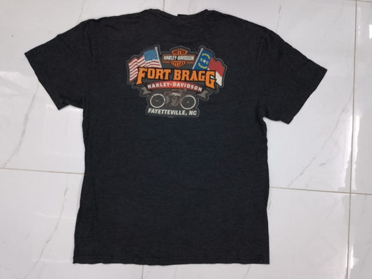 Mens Harley Davidson "Ft.Bragg" Black Short Sleeve Shirt! Size L
