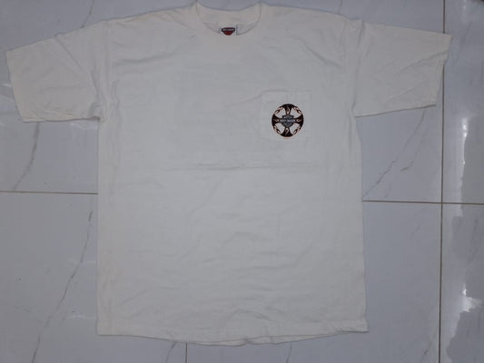 VINTAGE NHS T-Shirt Mens L White Time Short Independent Truck Skateboard Y2K