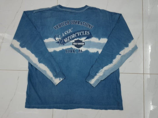 Harley Davidson Blue Shirt Size XL TERCLE OPERATIONS CLASSICFIOTORCYCLES        HARLEYDAVIDSONYORK