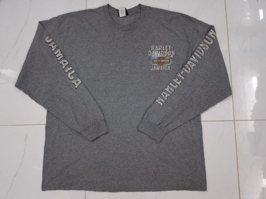 Vintage Harley Davidson Genuine Motor Oil TShirt MED Long Sleeve Bar Shield Logo