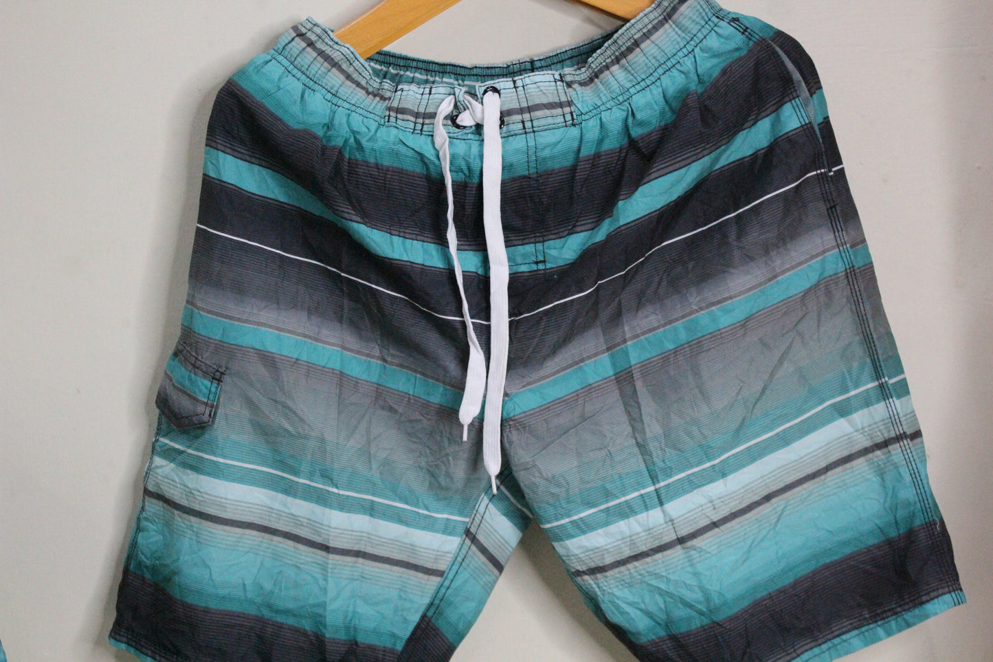 Kanu Surf Mens Victor Stripe Quick Dry Beach Board Shorts Swim Trunk