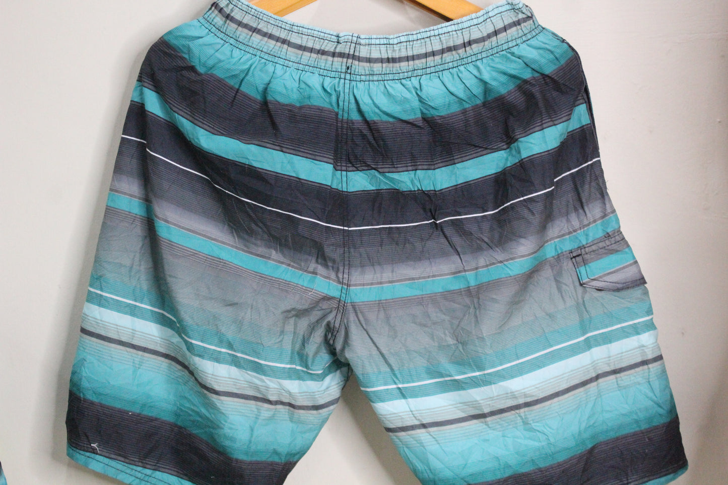 Kanu Surf Mens Victor Stripe Quick Dry Beach Board Shorts Swim Trunk
