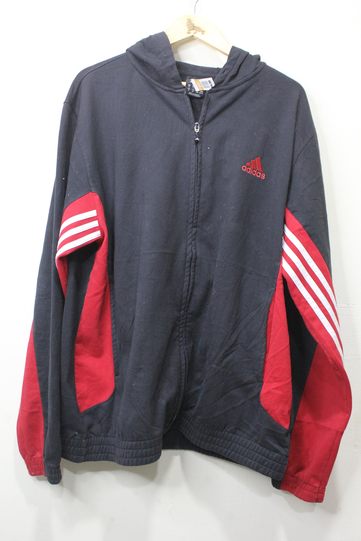 ADIDAS Men Sweat Shirt Sweater Jacket Coat/Hood Black Size XL