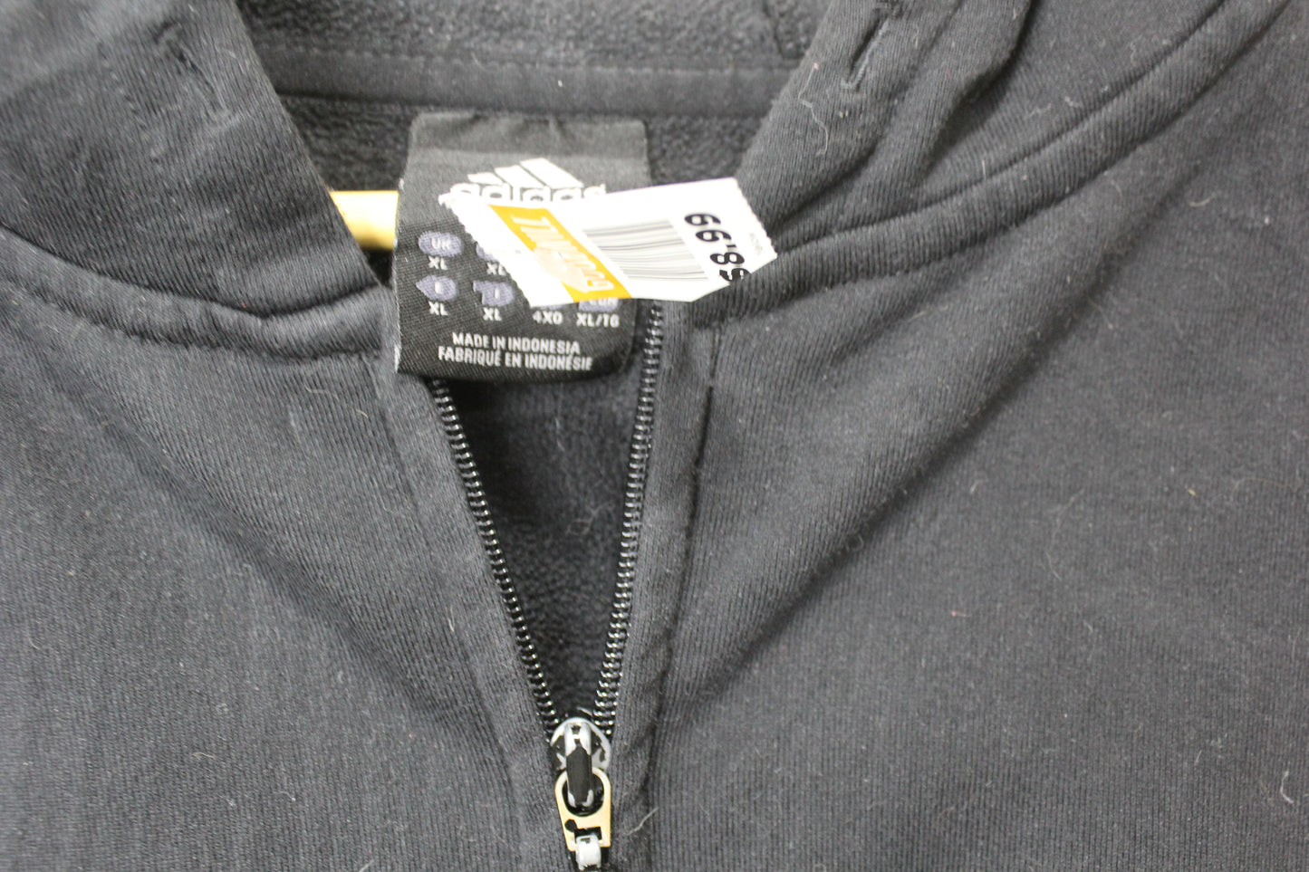 ADIDAS Men Sweat Shirt Sweater Jacket Coat/Hood Black Size XL