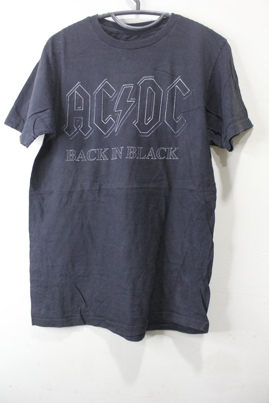 ACDC Shirt Mens Extra Large Back In Black Logo Rock Band Crewneck T-Shirt