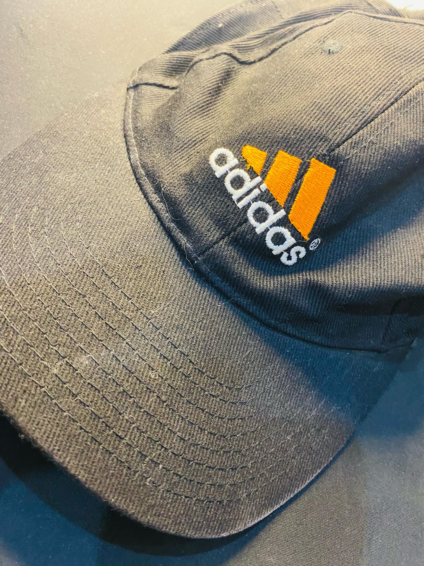 Adidas Hat Cap Strapback Adjustable Black With Yellow Logo